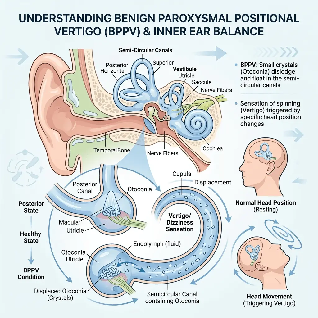 이석증 내이 평형 설명도